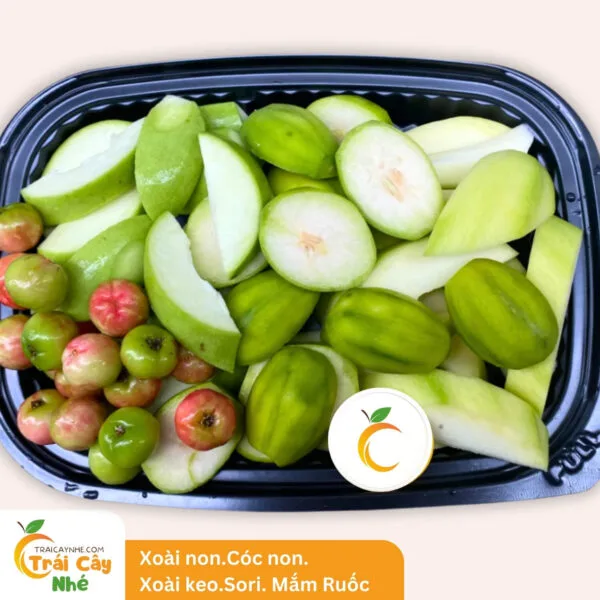 hộp xoài non - cóc non - xoài keo - sơ ri - mắm ruốc