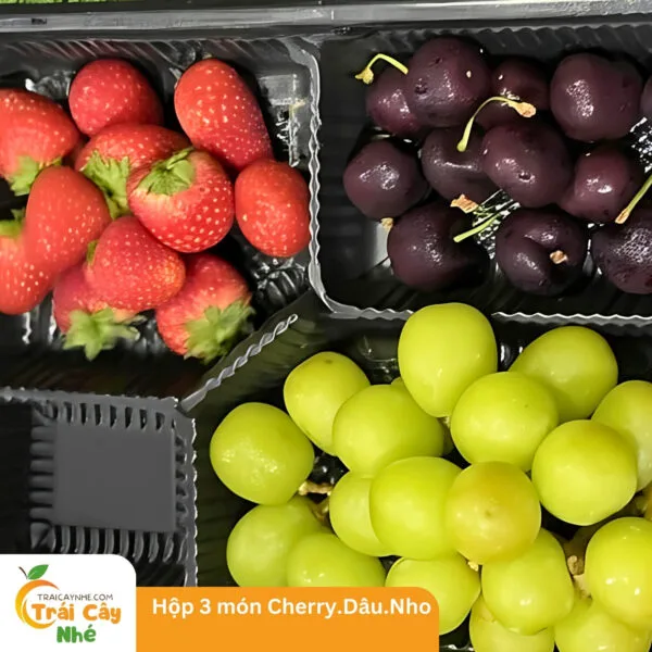 Hộp 3 món Cherry - Dâu - Nho